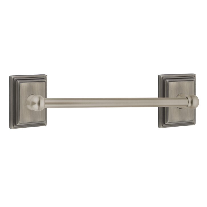 Emtek Traditional Brass Towel Bar with Wilshire Rosette