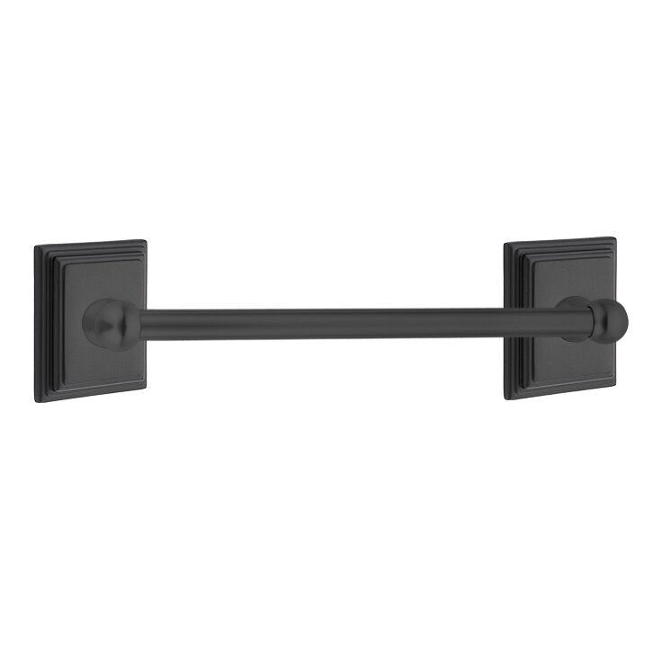 Emtek Traditional Brass Towel Bar with Wilshire Rosette