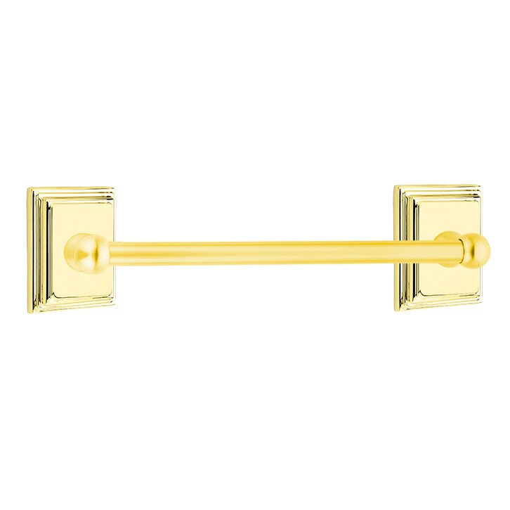 Emtek Traditional Brass Towel Bar with Wilshire Rosette