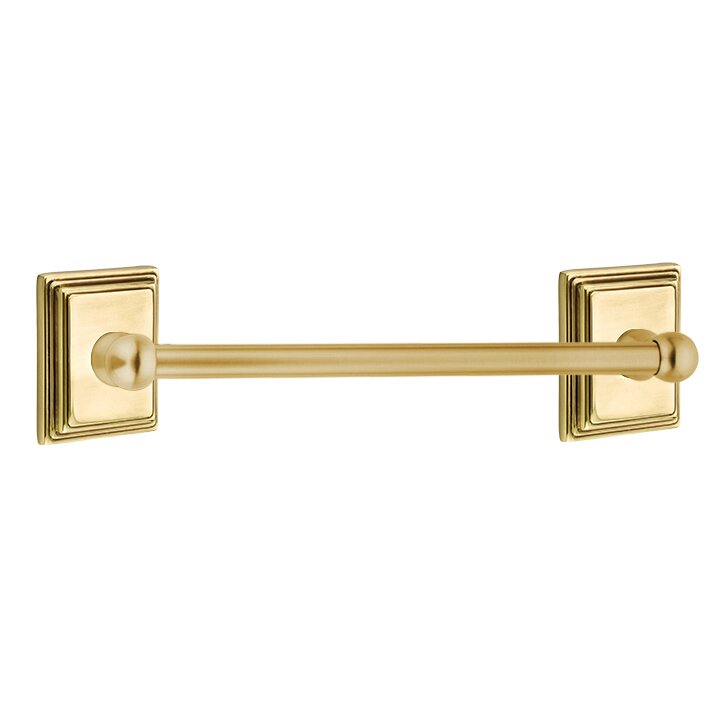 Emtek Traditional Brass Towel Bar with Wilshire Rosette