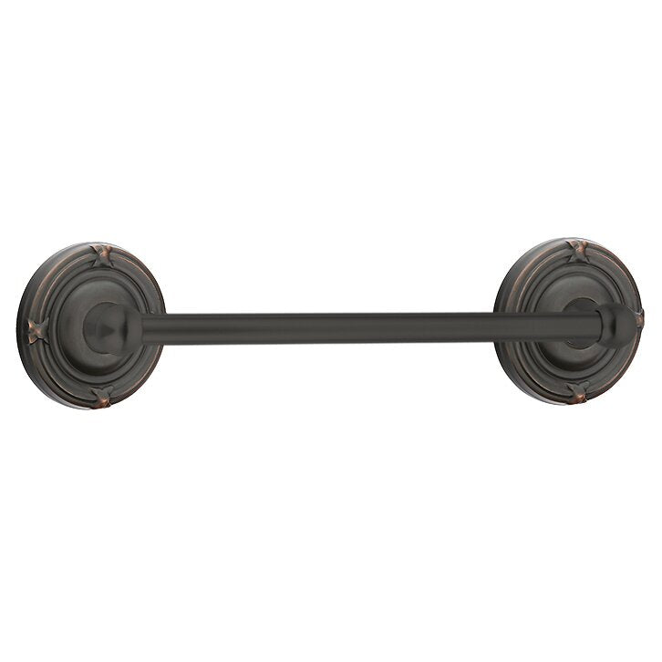 Emtek Traditional Brass Towel Bar with Ribbon & Reed Rosette