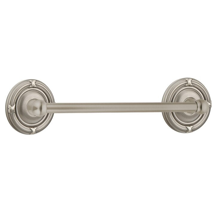Emtek Traditional Brass Towel Bar with Ribbon & Reed Rosette