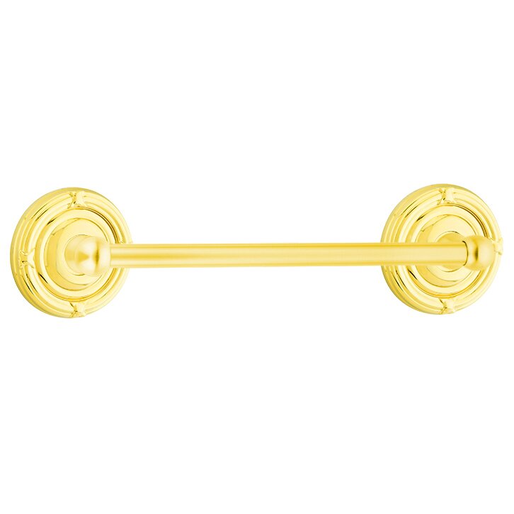 Emtek Traditional Brass Towel Bar with Ribbon & Reed Rosette