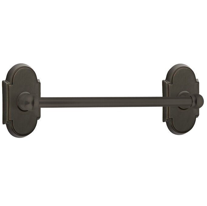 Emtek Traditional Brass Towel Bar with #8 Rosette