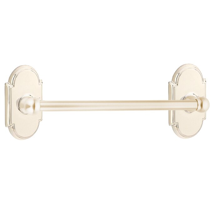 Emtek Traditional Brass Towel Bar with #8 Rosette