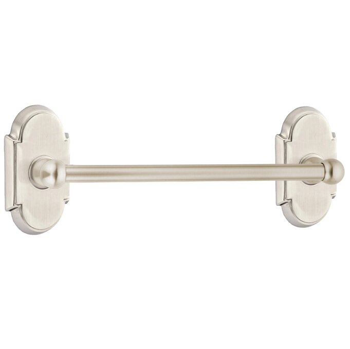 Emtek Traditional Brass Towel Bar with #8 Rosette