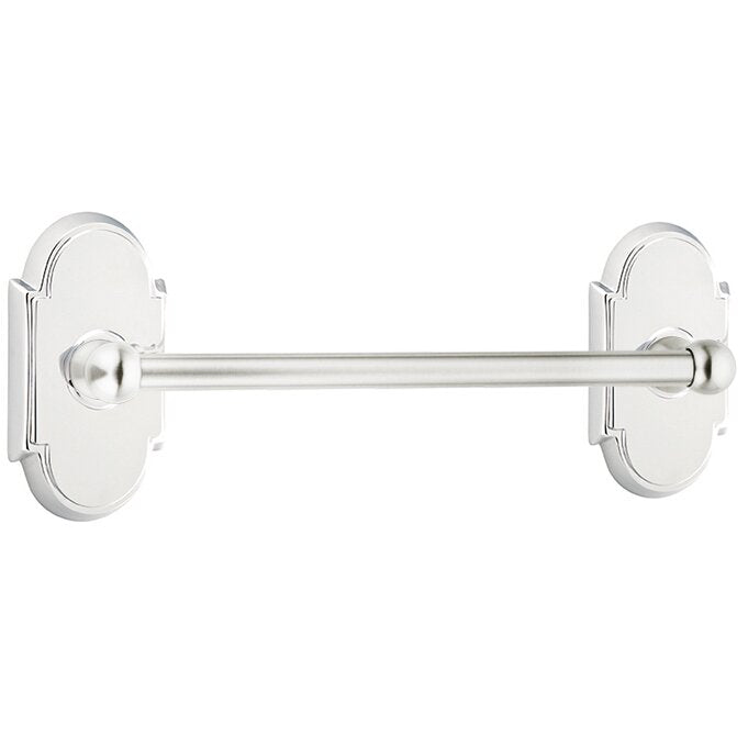Emtek Traditional Brass Towel Bar with #8 Rosette