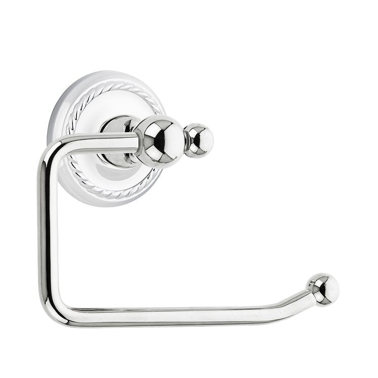 Emtek Traditional Brass Paper Holder - Bar Style with Rope Rosette