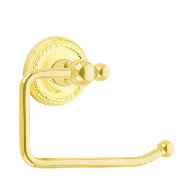 Emtek Traditional Brass Paper Holder - Bar Style with Rope Rosette
