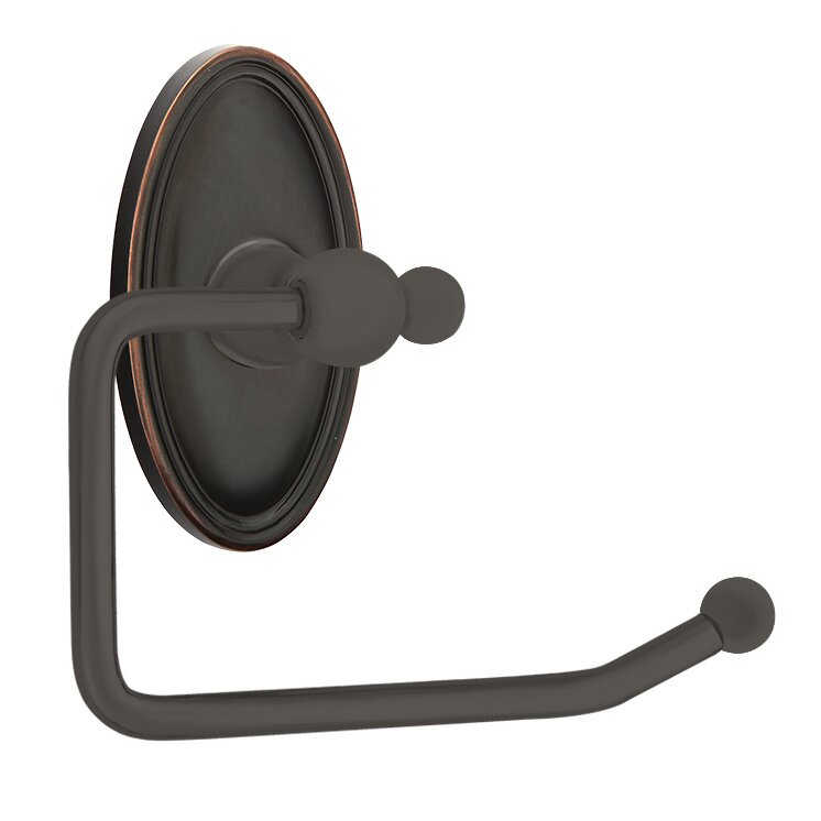 Emtek Traditional Brass Paper Holder - Bar Style with Oval Rosette