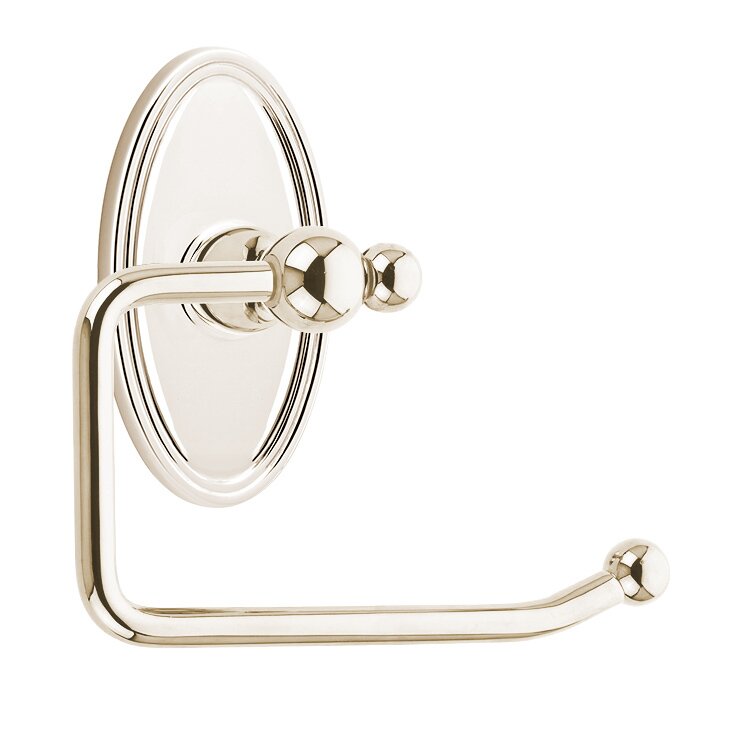 Emtek Traditional Brass Paper Holder - Bar Style with Oval Rosette