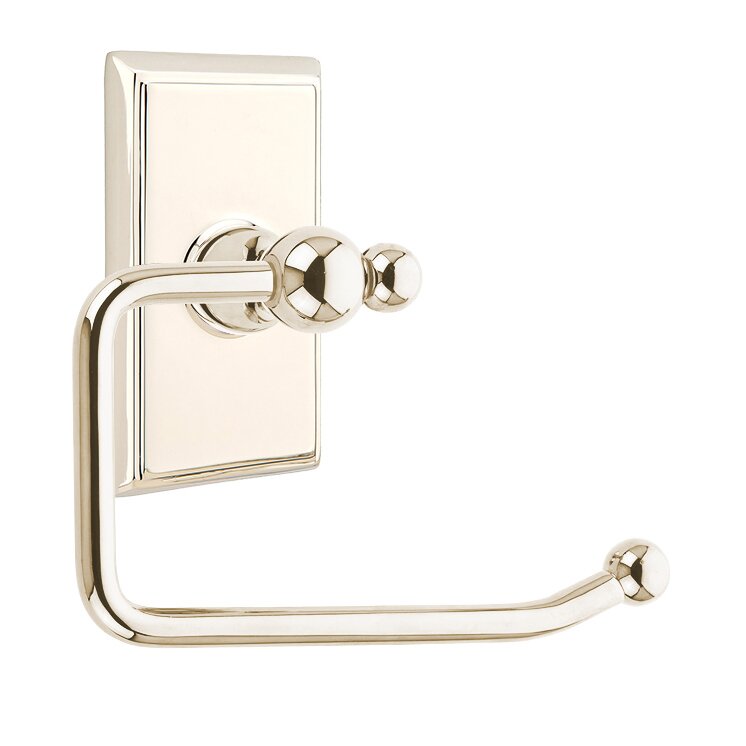 Emtek Traditional Brass Paper Holder - Bar Style with Rectangular Rosette