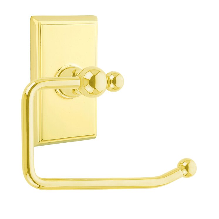 Emtek Traditional Brass Paper Holder - Bar Style with Rectangular Rosette