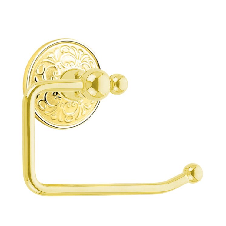 Emtek Traditional Brass Paper Holder - Bar Style with Lancaster Rosette