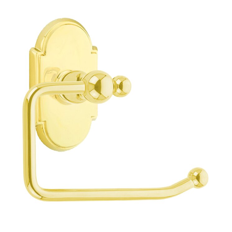 Emtek Traditional Brass Paper Holder - Bar Style with #8 Rosette