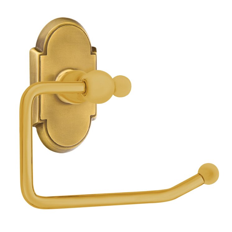 Emtek Traditional Brass Paper Holder - Bar Style with #8 Rosette