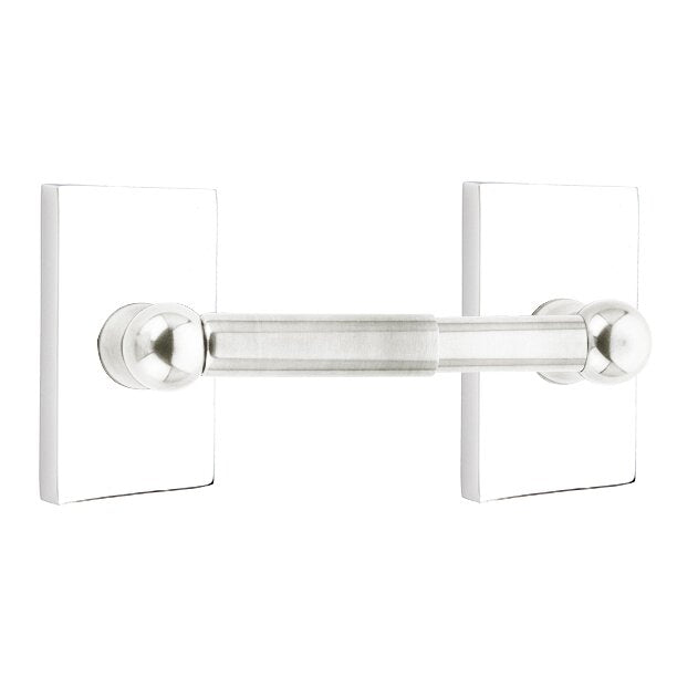 Emtek Traditional Brass Paper Holder - Spring Rod Style with Rectangular Rosette