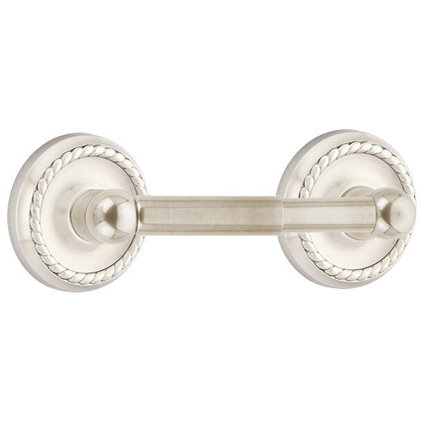 Emtek Traditional Brass Paper Holder - Spring Rod Style with Rope Rosette