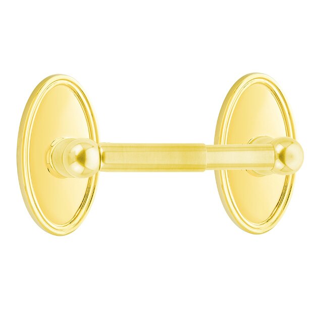 Emtek Traditional Brass Paper Holder - Spring Rod Style with Oval Rosette