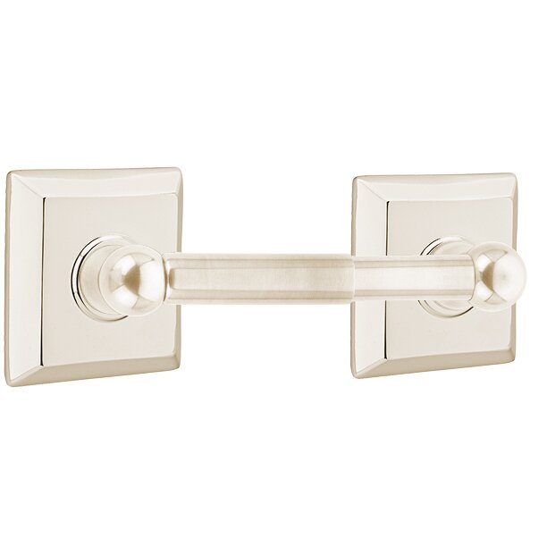 Emtek Traditional Brass Paper Holder - Spring Rod Style with Quincy Rosette