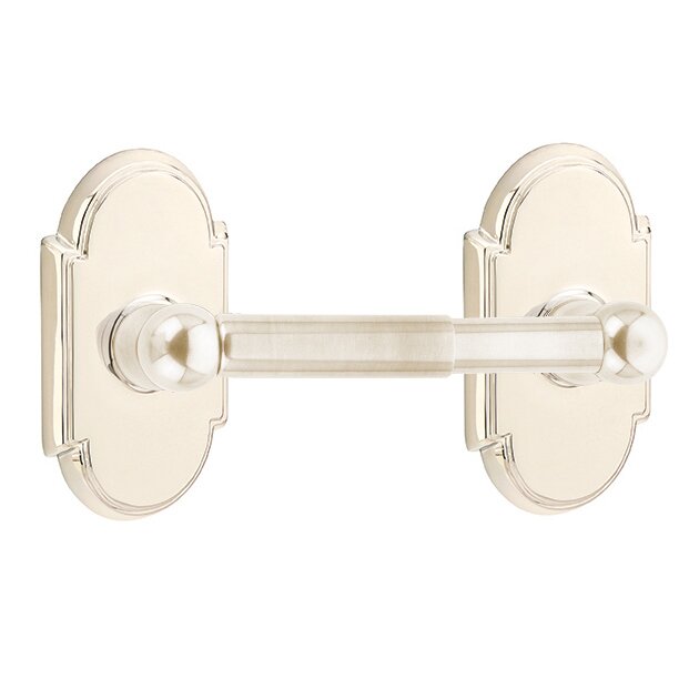 Emtek Traditional Brass Paper Holder - Spring Rod Style with #8 Rosette
