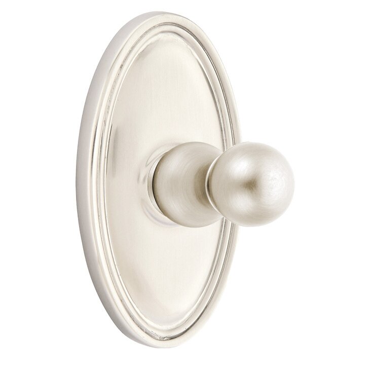 Emtek Traditional Brass Single Hook with Oval Rosette