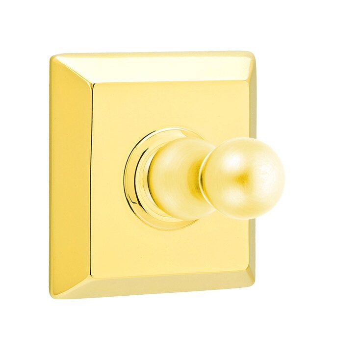 Emtek Traditional Brass Single Hook with Quincy Rosette