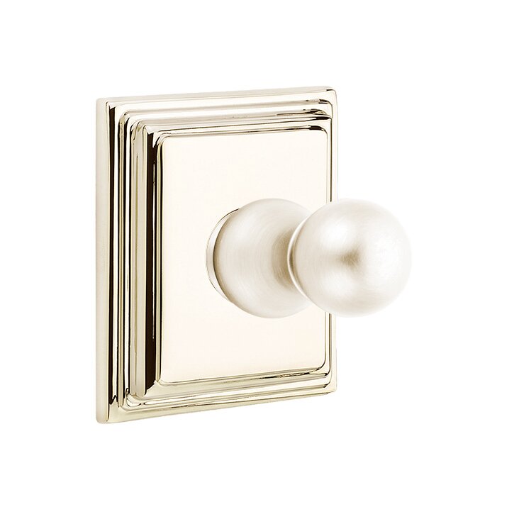Emtek Traditional Brass Single Hook with Wilshire Rosette