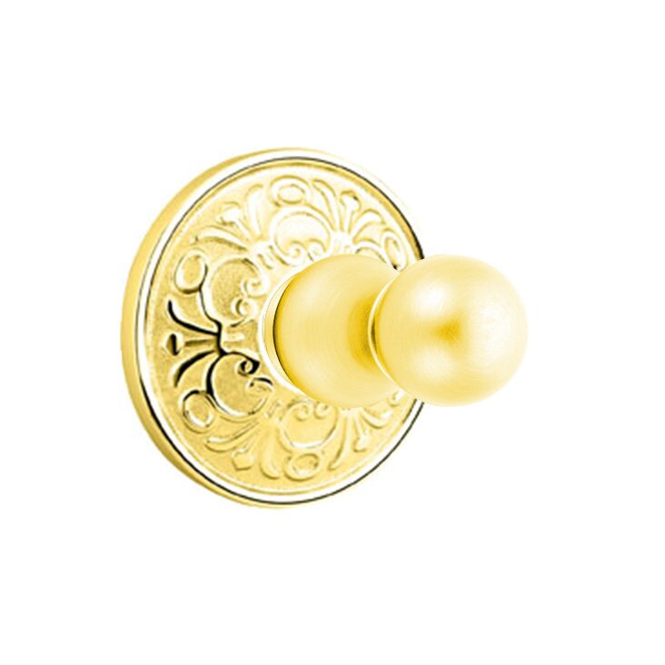 Emtek Traditional Brass Single Hook with Lancaster Rosette