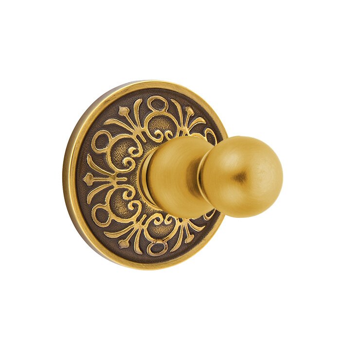 Emtek Traditional Brass Single Hook with Lancaster Rosette