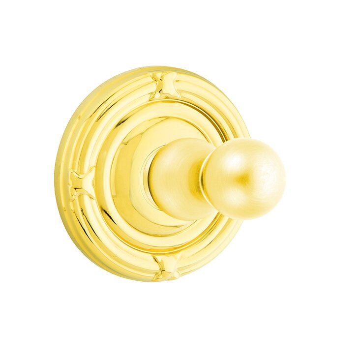 Emtek Traditional Brass Single Hook with Ribbon & Reed Rosette