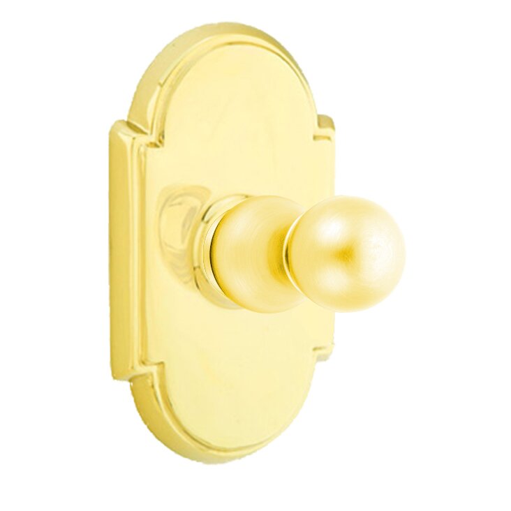 Emtek Traditional Brass Single Hook with #8 Rosette