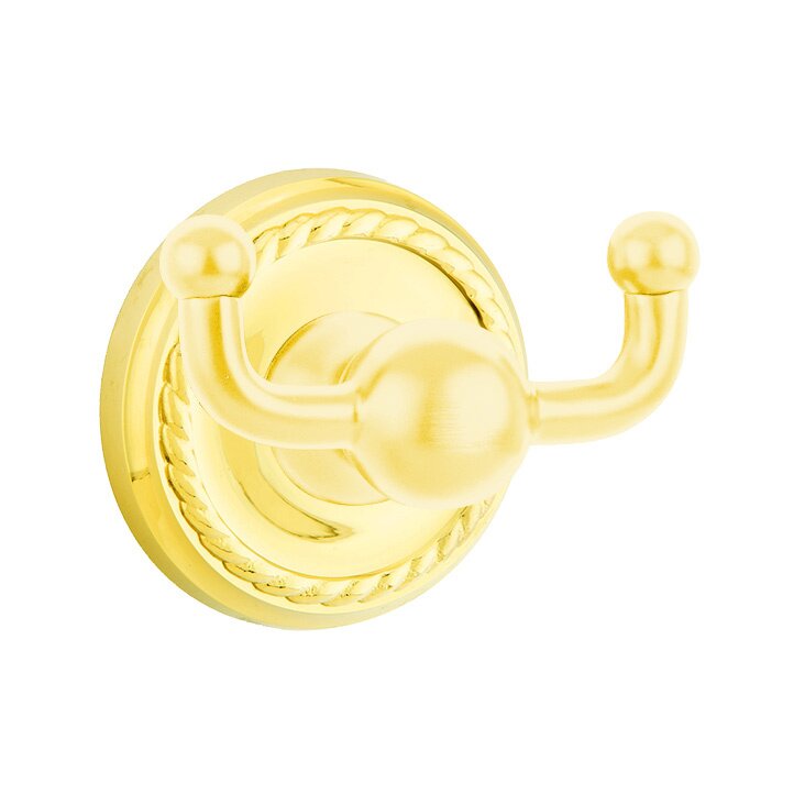 Emtek Traditional Brass Double Hook with Rope Rosette