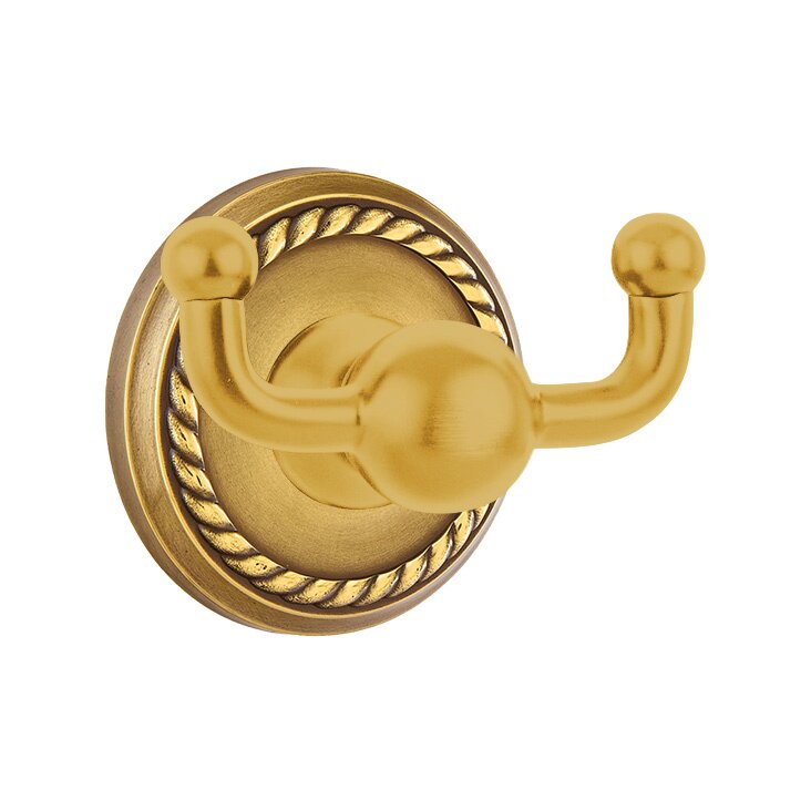 Emtek Traditional Brass Double Hook with Rope Rosette