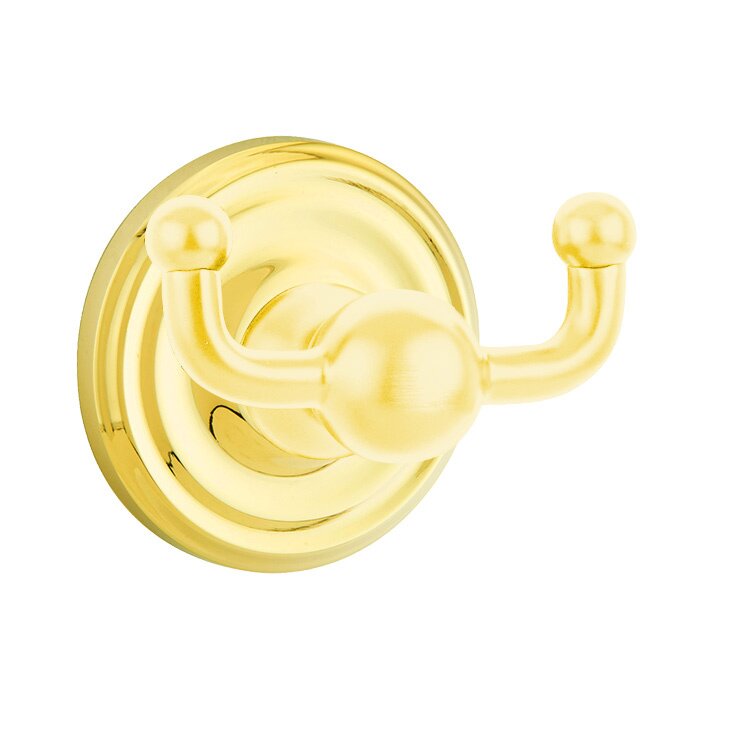 Emtek Traditional Brass Double Hook with Small Regular Rosette