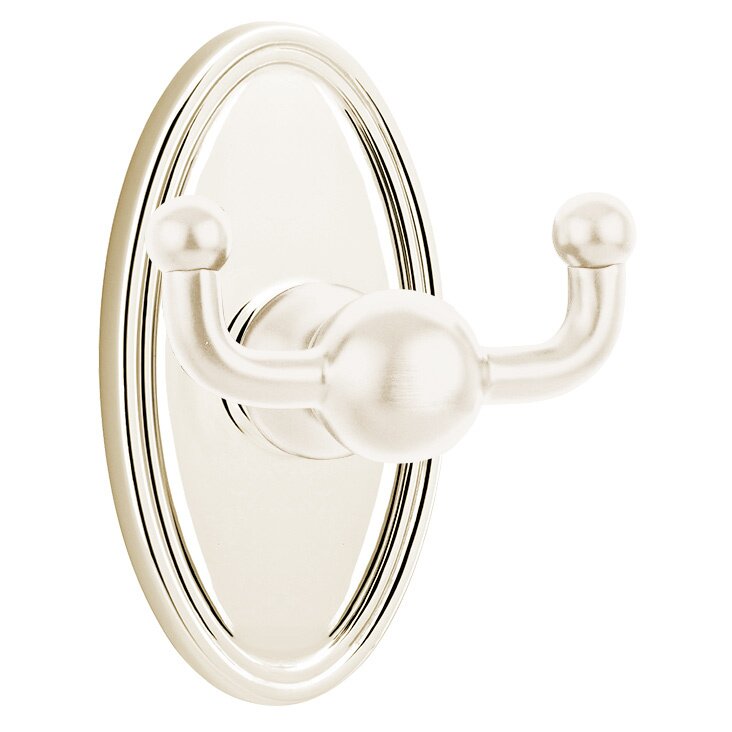 Emtek Traditional Brass Double Hook with Oval Rosette