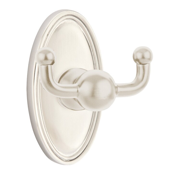 Emtek Traditional Brass Double Hook with Oval Rosette