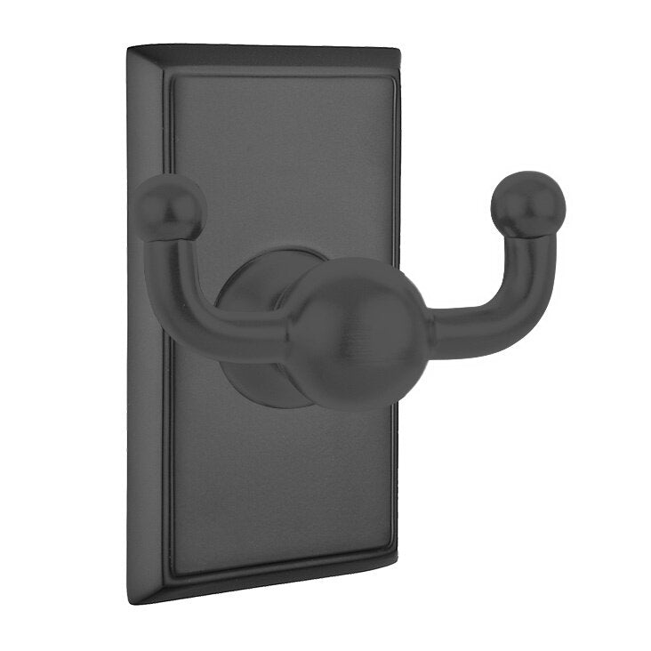 Emtek Traditional Brass Double Hook with Rectangular Rosette