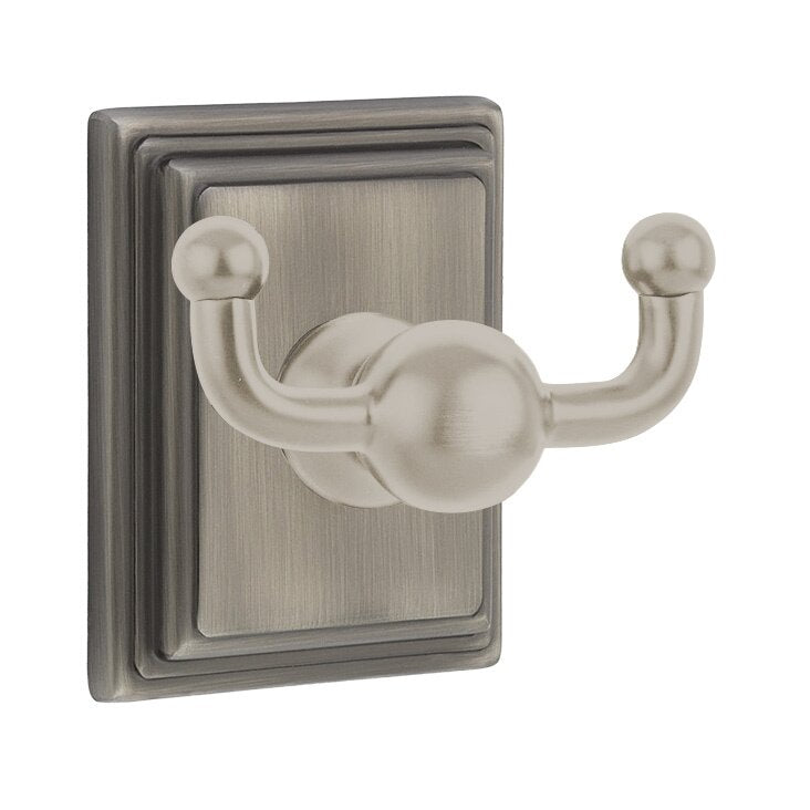 Emtek Traditional Brass Double Hook with Wilshire Rosette