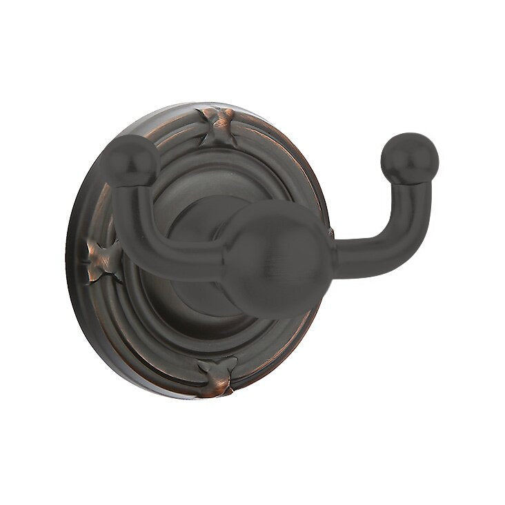 Emtek Traditional Brass Double Hook with Ribbon & Reed Rosette