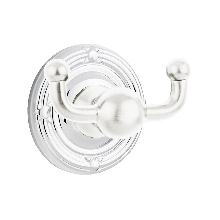 Emtek Traditional Brass Double Hook with Ribbon & Reed Rosette