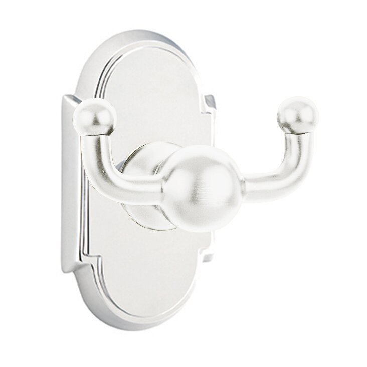 Emtek Traditional Brass Double Hook with #8 Rosette