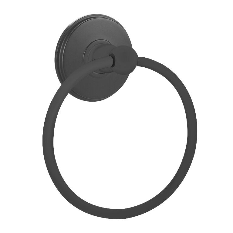 Emtek Traditional Brass Towel Ring with Watford Rosette