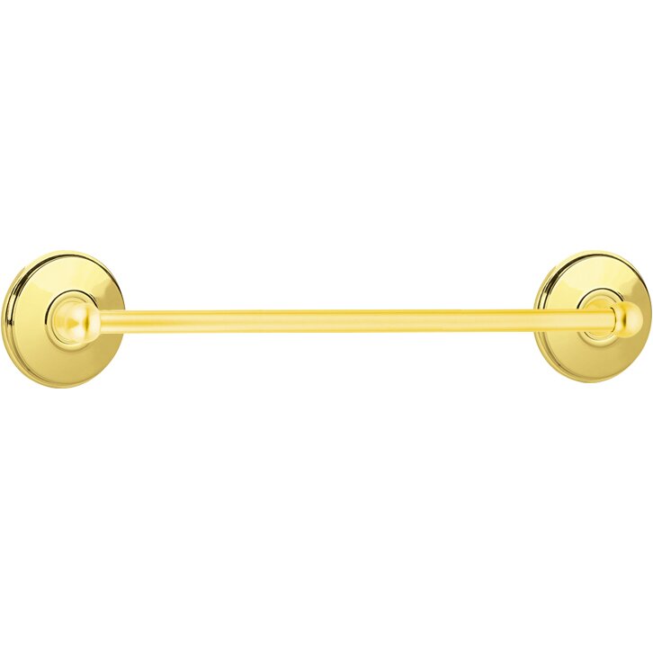 Emtek Traditional Brass Towel Bar with Watford Rosette