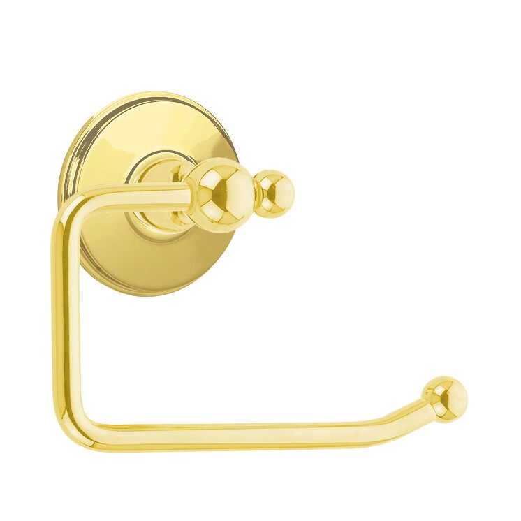 Emtek Traditional Brass Paper Holder - Bar Style with Watford Rosette
