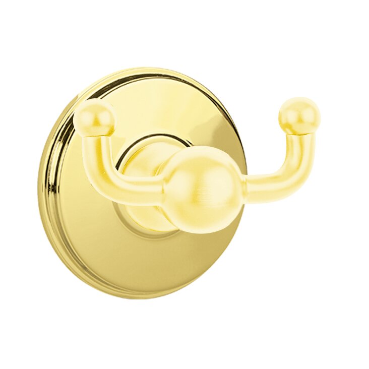 Emtek Traditional Brass Double Hook with Watford Rosette