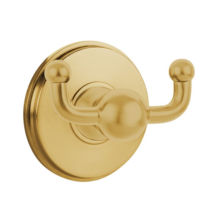 Emtek Traditional Brass Double Hook with Watford Rosette