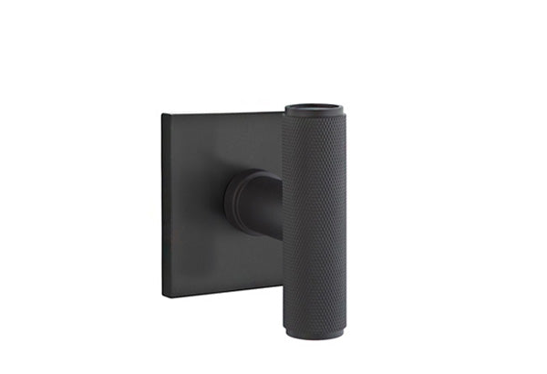 Emtek Studio Brass Door Handles - Ace Knurled Knob with Square Rosette