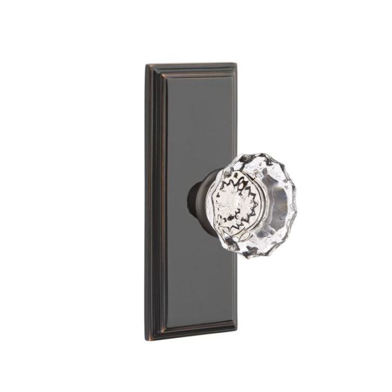 Emtek Door Handle - Astoria Knob 7" Wilshire Sideplate - Glass