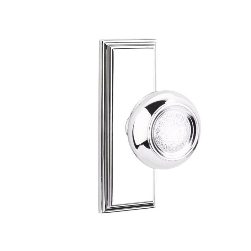 Emtek Door Handle - Belmont Knob 7" Wilshire Sideplate - Designer Brass